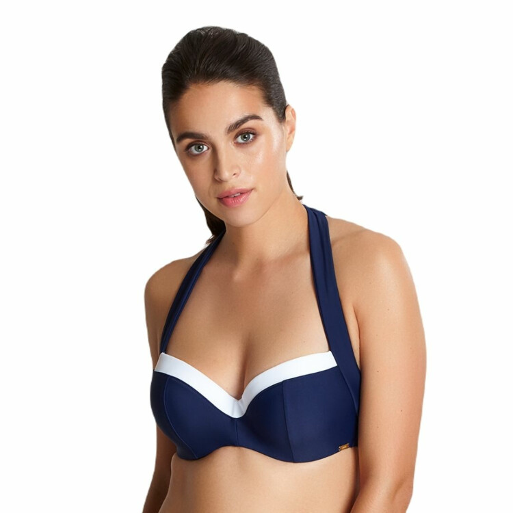 Plavky vrchní díl PANACHE SWIM ANYA CRUISE HALTERNECK BIKINI NAVY WHITE