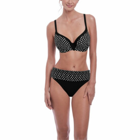 Plavky spodní díl FANTASIE SWIM SANTA MONICA CLASSIC FOLD BRIEF BLACK & WHITE