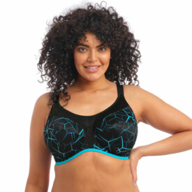 Podprsenka ELOMI ENERGISE UW SPORTS BRA WITH J HOOK BLUE LIGHTNING