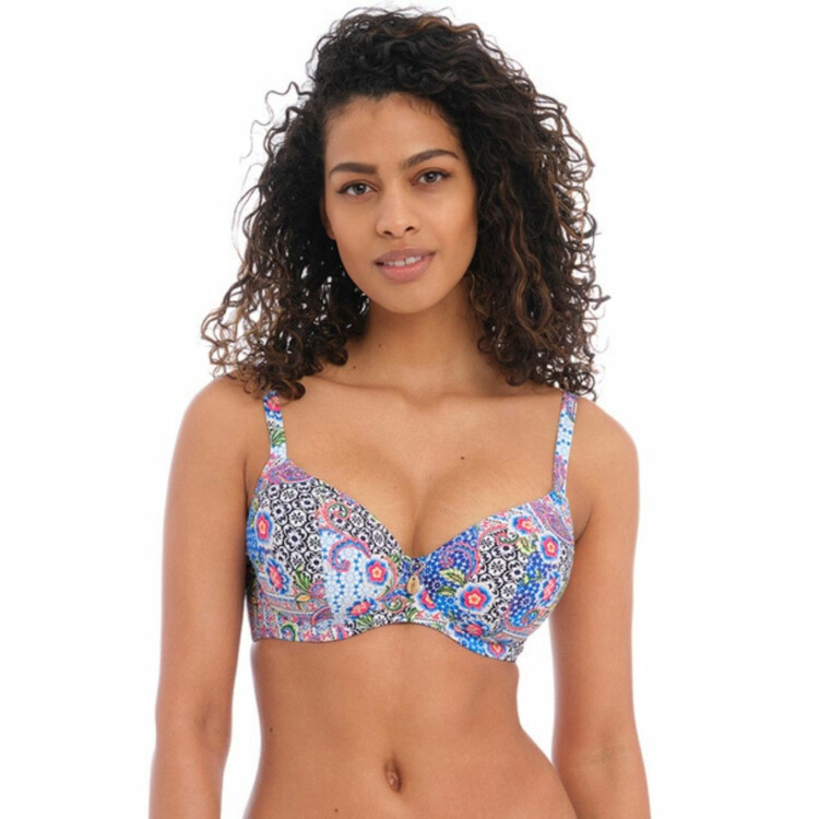 AS202302MUI Plavky vrchní díl FREYA BOHO BREEZE UW PLUNGE BIKINI TOP MULTI