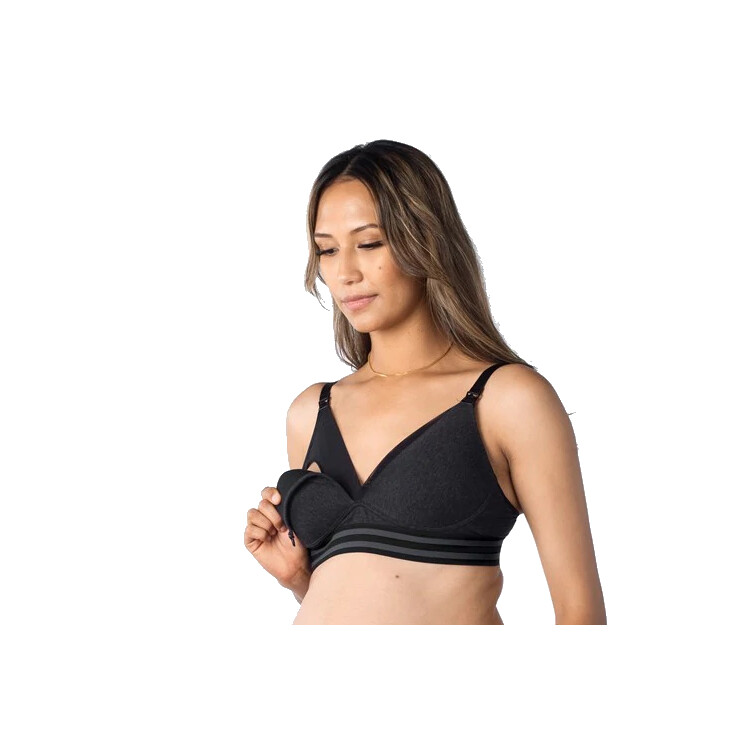 Podprsenka HOTMILK ELEVATE COTTON TRIANGLE T-SHIRT CONTOUR BRA BLACK MARLE