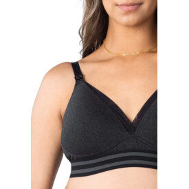 Podprsenka HOTMILK ELEVATE COTTON TRIANGLE T-SHIRT CONTOUR BRA BLACK MARLE