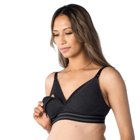 Podprsenka HOTMILK ELEVATE COTTON TRIANGLE T-SHIRT CONTOUR BRA BLACK MARLE