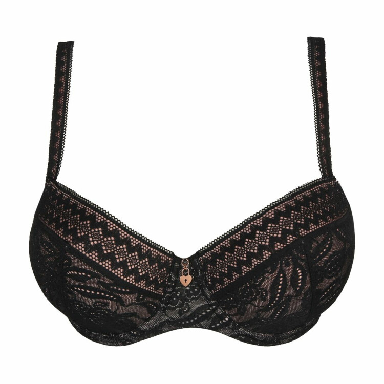 Podprsenka PRIMADONNA TWIST PALERMO BALCONY VERTICAL SEAM BRA BLACK