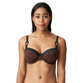 PD4008911ZWA Plavky vrchni díl PRIMADONNA SWIM ISSAMBRES FULLCUP RUFFED BIKINI TOP BLACK