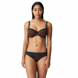 PD4008911ZWA Plavky vrchni díl PRIMADONNA SWIM ISSAMBRES FULLCUP RUFFED BIKINI TOP BLACK