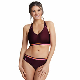 SW1382MUY Plavky vrchní díl PANACHE KIRA ACTIVE CROP TOP BALONNET BIKINI MULBERRY