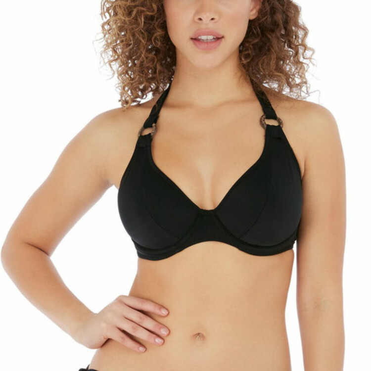 AS7001BLK Plavky vrchní díl FREYA COCO WAVE UW HALTER BIKINI TOP BLACK