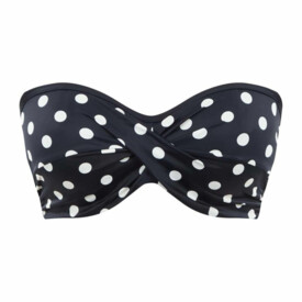 SW1453NVA Plavky vrchní díl PANACHE SWIM ANYA RIVA SPOT TWIST BANDEAUT BIKINI NAVY VANILLA
