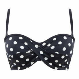 SW1453NVA Plavky vrchní díl PANACHE SWIM ANYA RIVA SPOT TWIST BANDEAUT BIKINI NAVY VANILLA