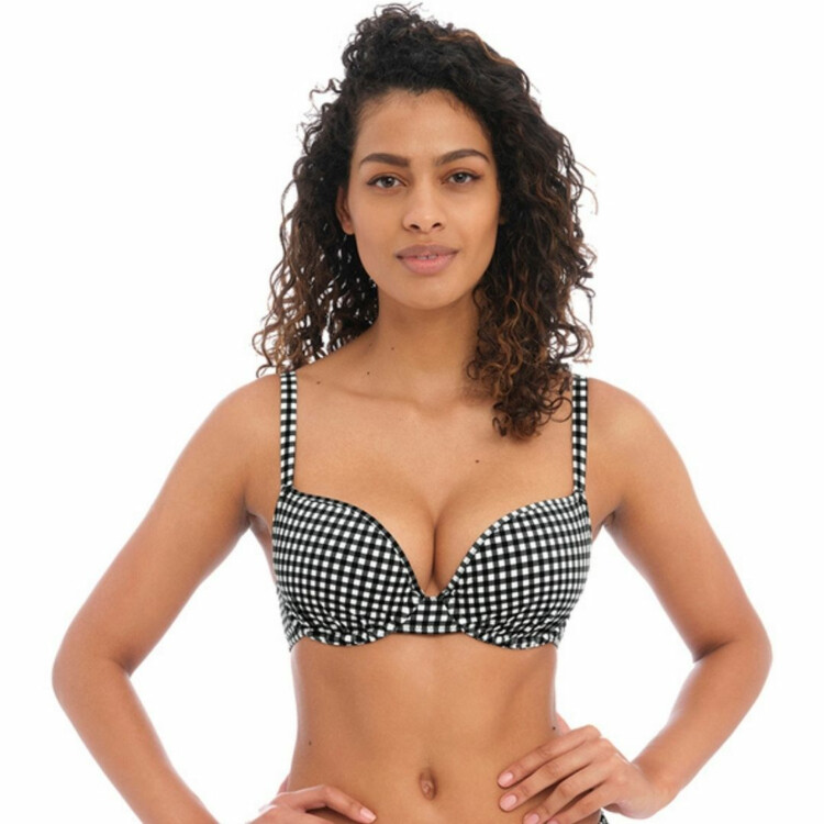 AS201908MOM Plavky vrchní díl FREYA SWIM CHECK IN UW SWEETHEART BIKINI TOP MONOCHROME