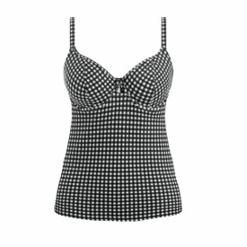 AS201956MOM  Plavky vrchní díl FREYA SWIM CHECK IN UW PLUNGE TANKINI TOP MONOCHROME