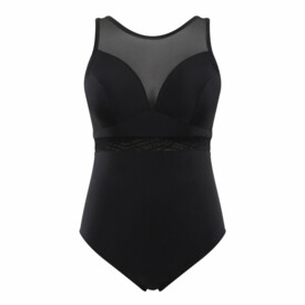 SW1910NOR  Plavky jednodílné PANACHE SWIM ONYX MOULDED PLUNGE SWIMSUIT NOIR