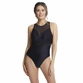 SW1910NOR  Plavky jednodílné PANACHE SWIM ONYX MOULDED PLUNGE SWIMSUIT NOIR