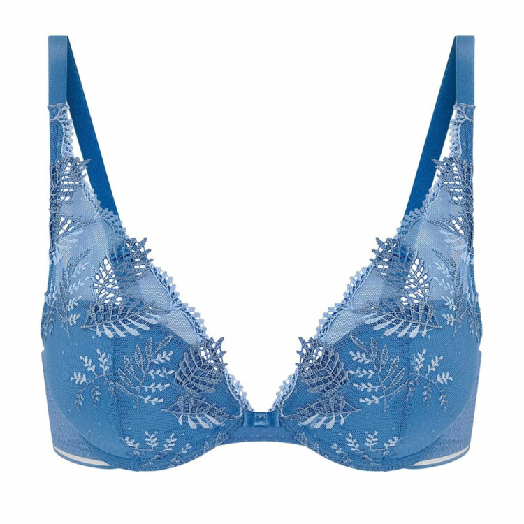 SP12Y347583DEM Podprsenka SIMONE PÉRÈLE BLOOM TRIANGLE PUSH UP BRA DENIM