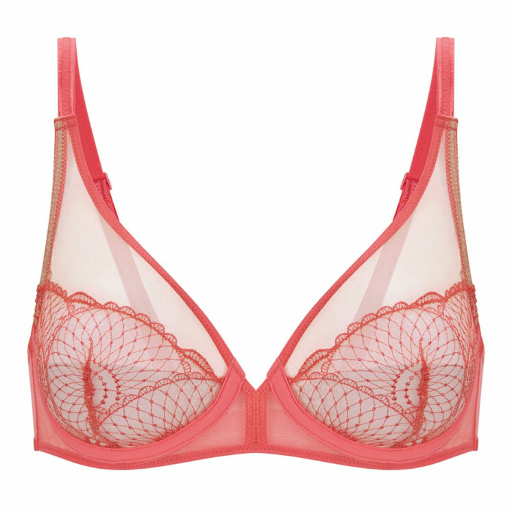 SP13Z319222PAA Podprsenka SIMONE PÉRÈLE REFLET PLUNGE FULL CUP BRA PAPAYA