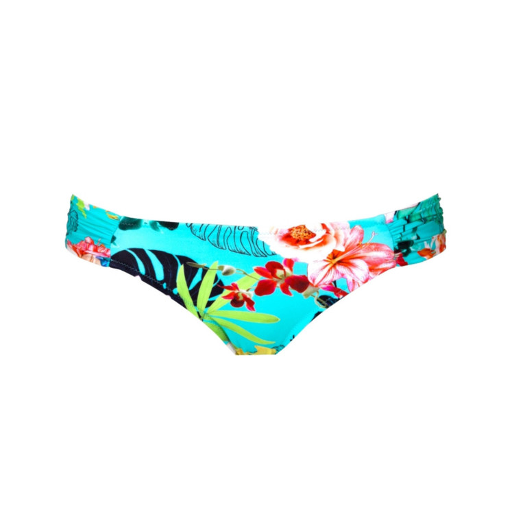 Plavky spodní díl WATERCULT SWIM BIKINI SLIP BRIEF FLORAL TURQUOISE