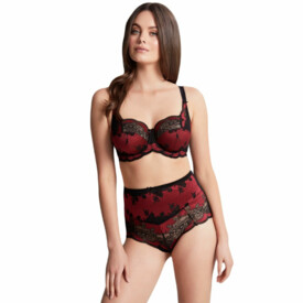 PA7254RNR Kalhotky PANACHE CLARA HIGH WAIST BRIEF RUBY NOIR