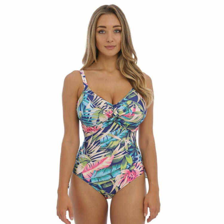 FS501731FRY Plavky jednodílné FANTASIE SWIM LANGKAWI UW TWIST FRONT SWIMSUIT WITH ADJUSTABLE LEG FRENCH NAVY