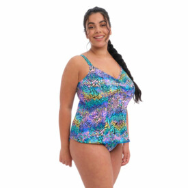 ES800761ZEA Plavky vrchní díl ELOMI SWIM ELECTRIC SAVANNAH NON WIRED MOULDED TANKINI TOP ZEBRA