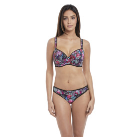 Podprsenka FREYA FOREST SONG UW PADDED HALFCUP BRA BLACK