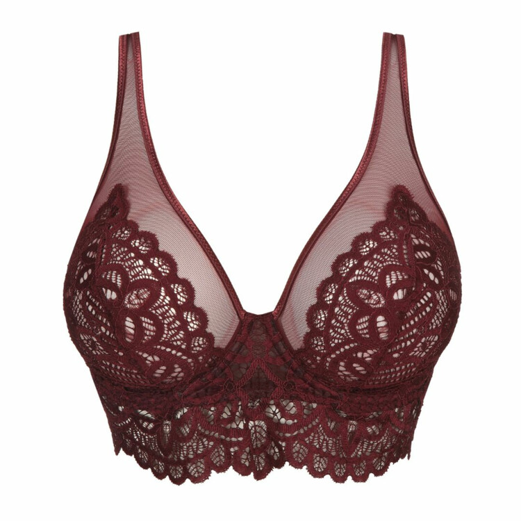 PD0141886MRL Podprsenka PRIMADONNA TWIST FIRST NIGHT PLUNGE LONGLINE BRA MERLOT