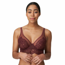 PD0141886MRL Podprsenka PRIMADONNA TWIST FIRST NIGHT PLUNGE LONGLINE BRA MERLOT