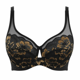 PA10631BVG Podprsenka PANACHE SABRINA HIGH APEX BRA BLACK/VINTAGE GOLD