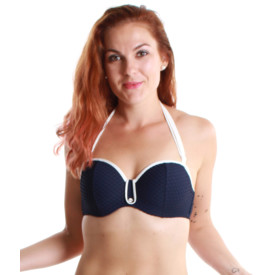 Plavky vrchní díl MARIE JO SWIM BRIGITTE STRAPLESS PADDED BLUE NOIR