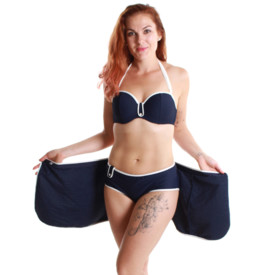 Plavky vrchní díl MARIE JO SWIM BRIGITTE STRAPLESS PADDED BLUE NOIR