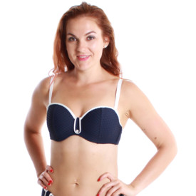 MJ1000318 Plavky vrchní díl MARIE JO SWIM BRIGITTE STRAPLESS PADDED BLUE NOIR