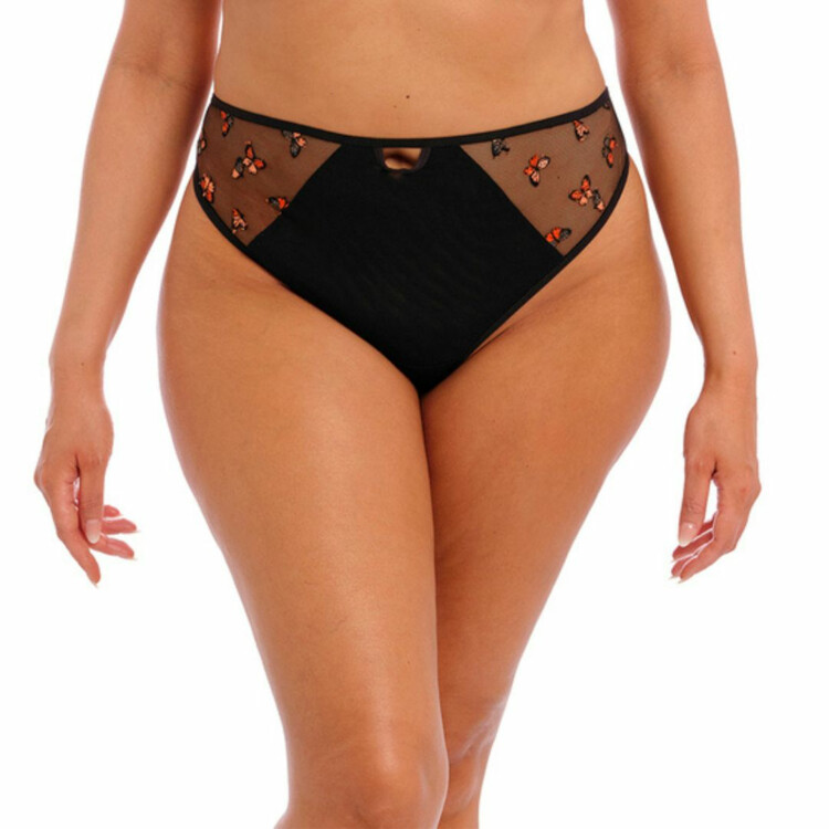 EL4357BFL Kalhotky ELOMI SACHI THONG BLACK BUTTERFLY