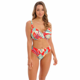 FS501672HOT Plavky spodní díl FANTASIE SWIM BAMBOO GROVE MID RISE BIKINI BRIEF HOT CHILLI