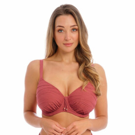 FS502201PRO Plavky vrchní díl FANTASIE SWIM BEACH WAVES UW GATHERED FULL CUP BIKINI TOP PERSIAN ROSE