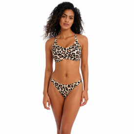 AS203985NAL Plavky spodní díl FREYA SWIM ANIMAL INSTINCT HIGH LEG BIKINI BRIEF NATURAL