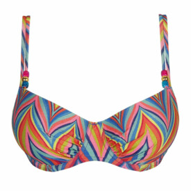 PD4010816RBP Plavky vrchní díl Prima Donna Swim Kea Padded Balcony Bikini Top Rainbow Paradise