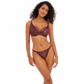 AA401121DRR Podprsenka FREYA TAILORED UW HIGH APEX PLUNGE BRA DARK CHERRY