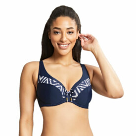 SW1544NAY Plavky vrchní díl PANACHE SWIM OCEANA PLUNGE BIKINI NAVY