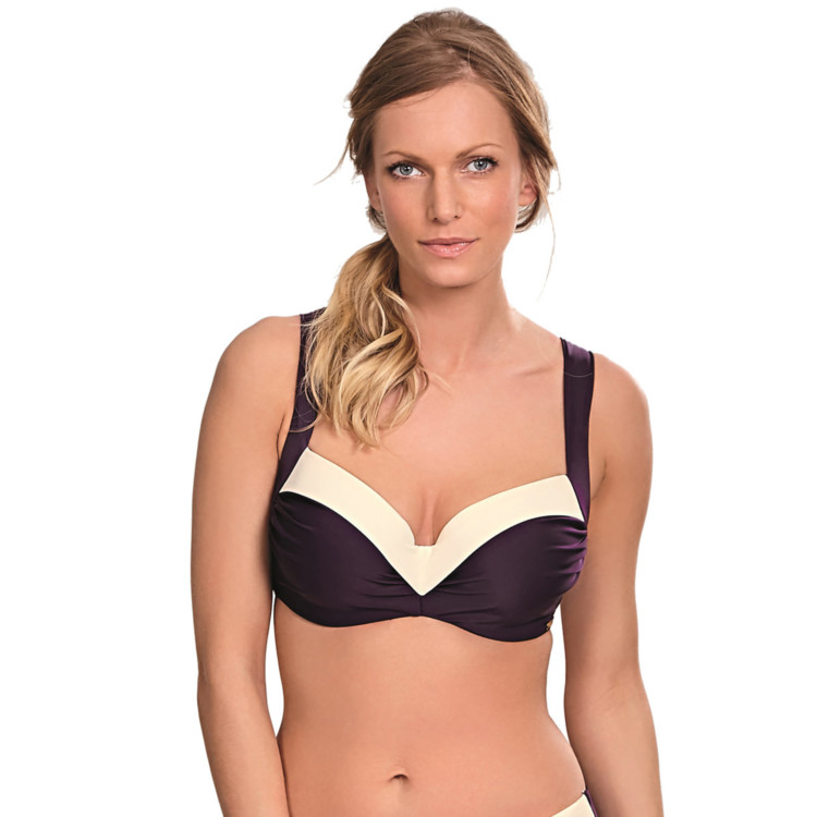 Plavky vrchní díl PANACHE SWIM PORTOFINO BALCONNET BIKINI AUBERGINE