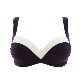 Plavky vrchní díl PANACHE SWIM PORTOFINO BALCONNET BIKINI AUBERGINE