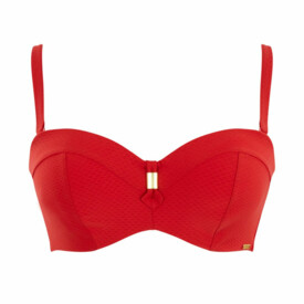 SW1593CRN Plavky vrchní díl PANACHE SWIM MARIANNA BANDEAU BIKINI CRIMSON