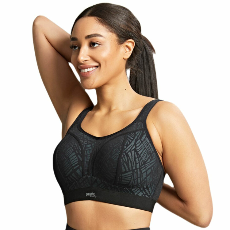 PS7341cBIE Podprsenka PANACHE SPORTS NON-WIRED BRA BLACK/ICE BLUE