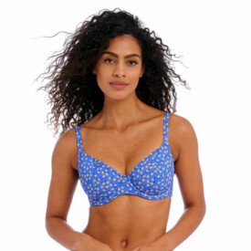 AS204302BUL Plavky vrchní díl FREYA SWIM GARDEN DISCO UW PLUNGE BIKINI TOP BLUEBELL