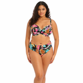 ES801572BLK Plavky spodní díl ELOMI SWIM TROPICAL FALLS MID RISE BIKINI BRIEF BLACK