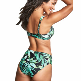 SW1646PPT Plavky spodní díl PANACHE SWIM BALI MIDI BRIEF GATHER PALM PRINT