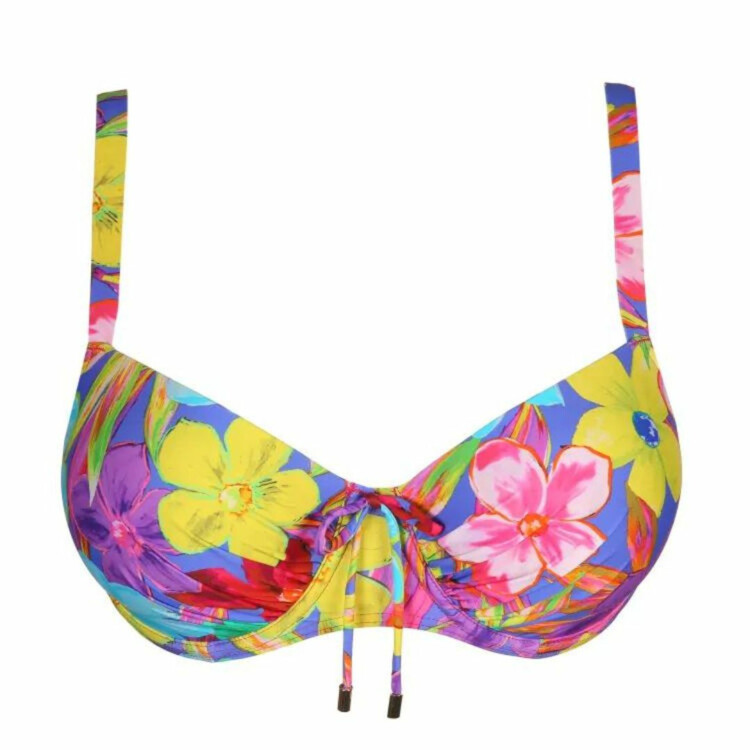 PD4010716BBM Plavky vrchní díl PRIMADONNA SWIM SAZAN PADDED BALCONY BIKINI TOP BLUE BLOOM