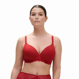 SP12A316435TRD Podprsenka SIMONE PÉRÈLE CARESSE 3D SPACER SHAPED UNDERWIRED BRA TANGO RED