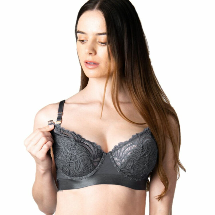 HMWDSLE Podprsenka HOTMILK WARRIOR DEMI NURSING BRA SLATE