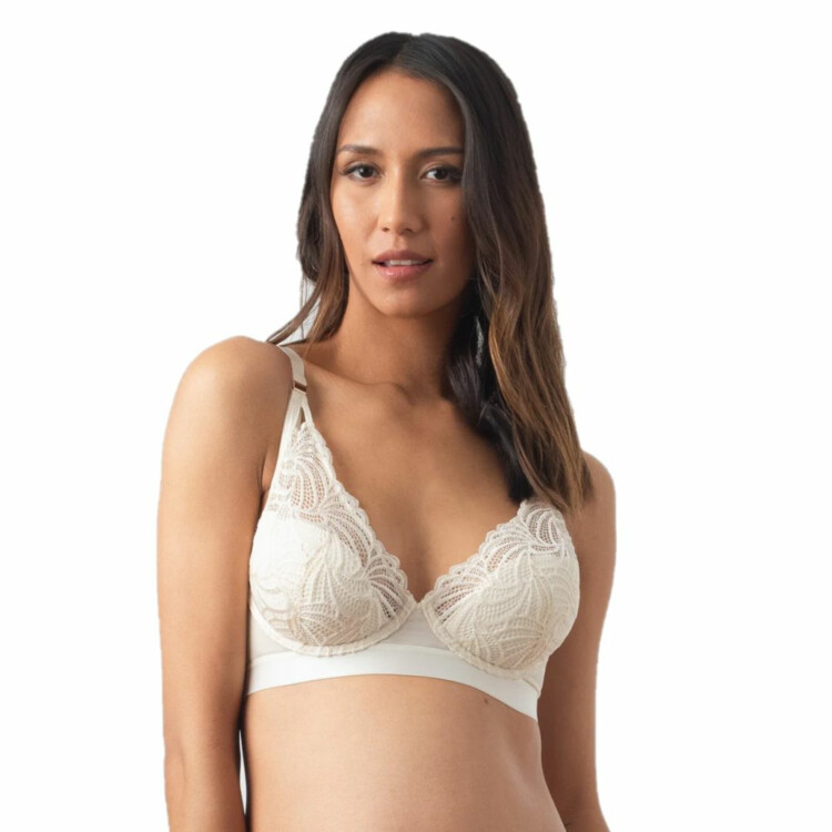 HMPMWPIVY Podprsenka HOTMILK WARRIOR PLUNGE NURSING BRA IVORY