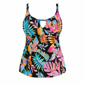 EL801561BLK Plavky vrchní díl ELOMI TROPICAL FALLS NON WIRED MOULDED TANKINI TOP BLACK